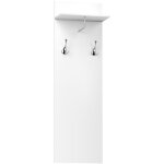 Homcom - porte - manteau mural - meuble d'entre - tagre, 2 patres doubles, barre penderie - alu blanc ...