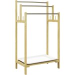 Porte - serviettes style cosy naturel - 3 barres, étagère, plateau, 4 crochets acier inox. bambou verni ... Porte - serviettes style cosy naturel - 3 barres, étagère, plateau, 4 crochets acier inox. bambou verni ...