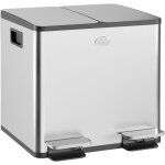 Homcom - poubelle automatique dtecteur de mouvement poubelle tri selectif 2 bacs capacit totale 30l ...