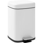 Homcom - poubelle de cuisine 12l - poubelle à pédale compartiment seau amovible - acier inox. blanc Homcom - poubelle de cuisine 12l - poubelle à pédale compartiment seau amovible - acier inox. blanc