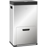 Homcom - poubelle de cuisine 2 x 18l + 20l - poubelle  pdale 3 compartiments seaux amovibles filtre ...