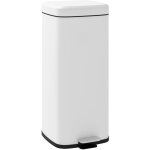 Poubelle de cuisine 30l - poubelle  pdale compartiment seau amovible - acier inox. blanc