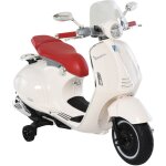 Homcom - scooter moto lectrique enfant vespa 6v 30w 2 roulettes auxiliaires effets sonores lumineux ...