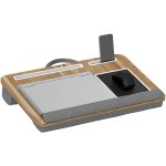 Support ordinateur laptop - plateau lit - table de lit avec coussinets et rangements - aspect chne clair ...