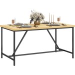 Homcom - table � manger rectangulaire 6 personnes style industriel - dim. 150l x 80l cm - acier noir ...