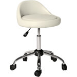 Homcom - tabouret � roulettes - rev�tement synth�tique - 50x50x83cm - blanc