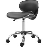 Homcom - tabouret à roulettes tabouret de travail hauteur réglable 44 - 56 cm avec dossier noir Homcom - tabouret à roulettes tabouret de travail hauteur réglable 44 - 56 cm avec dossier noir