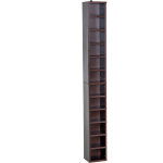 Homcom - tagre colonne armoire de rangement cd 12 compartiments 21l x 20l x 175h cm capacit max. 204 ...