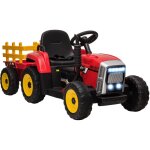 Homcom - tracteur lectrique enfant avec remorque - effets sonores lumineux - tlcommande - 3 - 6 km ...