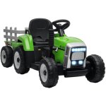 Homcom - tracteur lectrique enfant avec remorque - effets sonores lumineux - tlcommande - 3 - 6 km ...