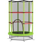 Trampoline enfant 140 cm max. 45 kg - filet scurit, porte zippe, 6 poteaux rembourrs - vert