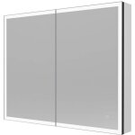 Home deluxe armoire de toilette led eve noir 100 x 80 cm