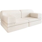 Home deluxe - canap� de jeu liv - velours c�tel� beige
