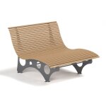 Home deluxe - chaise longue ondul�e wpc nira couleurs bois - 148 cm