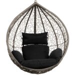 Home deluxe - fauteuil suspendu en poly rotin cielo couleur : noir, équipement : panier et coussin Home deluxe - fauteuil suspendu en poly rotin cielo couleur : noir, équipement : panier et coussin