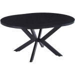 Home deluxe - table ronde � rallonges aventura avec pied en �toile - 120 - 160 x 120 cm dark oak 4 chaises ...