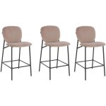 Home deluxe - tabouret de bar en velours celda couleur : marron clair, quantité : 3 Home deluxe - tabouret de bar en velours celda couleur : marron clair, quantité : 3