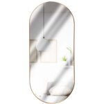 lgant miroir mural ovale avec cadre en mtal dor