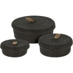 Home styling - paniers de rangement décoratifs, couvercle en jute, 3 pièces Home styling - paniers de rangement décoratifs, couvercle en jute, 3 pièces