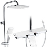 Homelive - colonne de douche thermostatique 38�c , kit de douche 3 fonctions avec sortie en cascade, ...