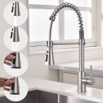 Homelive - mitigeur de cuisine � ressort en inox ? robinet cuisine avec douchette, 4 jets, pivotant � ...