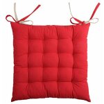 Coussin de chaise bicolore r�versible en coton lin et rouge
