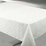 Nappe rectangulaire extrieure aux motifs graphiques ecru 145x240 cm
