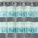 Homemaison - rideau en jacquard à rayures horizontales colorées bleu 140x260 cm Homemaison - rideau en jacquard à rayures horizontales colorées bleu 140x260 cm