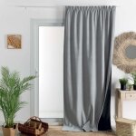 Homemaison - rideau thermique phonique et semi occultant  galons fronceurs konfor gris perle 140x260 ...