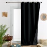Homemaison - rideau thermique occultant 100% doublure polaire noir 140x260 cm Homemaison - rideau thermique occultant 100% doublure polaire noir 140x260 cm