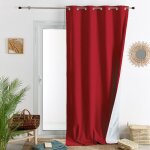 Homemaison - rideau thermique occultant 100% doublure polaire rouge 140x260 cm Homemaison - rideau thermique occultant 100% doublure polaire rouge 140x260 cm