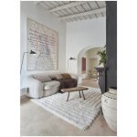 Homemaison - tapis uni naturel lavable en machine en laine dunes blanc 80x140 Homemaison - tapis uni naturel lavable en machine en laine dunes blanc 80x140