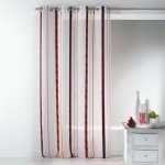 Voilage fantaisie en organza à rayures verticales bordeaux 140x260 cm Voilage fantaisie en organza à rayures verticales bordeaux 140x260 cm