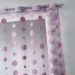 Voilage en maille - effet ponge et filet vieux rose 140x260 cm