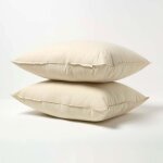 Homescapes - lot de 2 oreillers en coton bio et microfibre, 60 x 70 cm