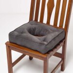 Galette de chaise coussin boue en sudine gris, 40 x 40 x 10 cm - homescapes