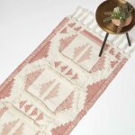 Homescapes - tapis de couloir kilim en laine rose satara, 66 x 200 cm
