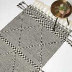 Homescapes - tapis kilim en laine noir et blanc edessa, 90 x 150 cm