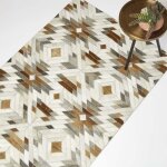 Homescapes - tapis en peau véritable à motif géométrique, 90 x 150 cm Homescapes - tapis en peau véritable à motif géométrique, 90 x 150 cm