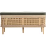 Banc d'entrée avec rangement pour chaussures en bois et cannage 100 cm - bali Banc d'entrée avec rangement pour chaussures en bois et cannage 100 cm - bali