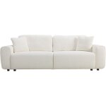 Homifab - canap� convertible 3 places en tissu boucl� beige - grazia