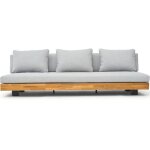 Canap� de jardin 3 places en bois fsc - coussins gris chin� - capri