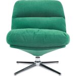 Homifab - fauteuil pivotant en velours c�tel� vert �lectrique et pi�tement chrom� - julia