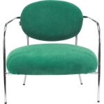 Homifab - fauteuil en velours c�tel� vert �lectrique et pi�tement chrom� - l�on
