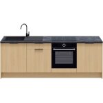 Homifab - meubles bas de cuisine - l. 245 cm - chne clair - sierra