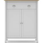 Homifab - meuble d'entre 2 portes 1 tiroir en pin massif blanc / effet chne 90 cm - macha