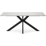 Homifab - table � manger rectangulaire en c�ramique effet marbre blanc 8 pers. 180 cm - svenn