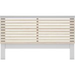 Homifab - tte de lit adulte en lattes de bois clair / blanc 160 cm - lucy