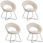Homy france - lot de 4 chaises bubble chrome tissus doudou