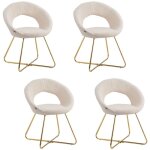 Homy france - lot de 4 chaises bubble gold tissus doudou